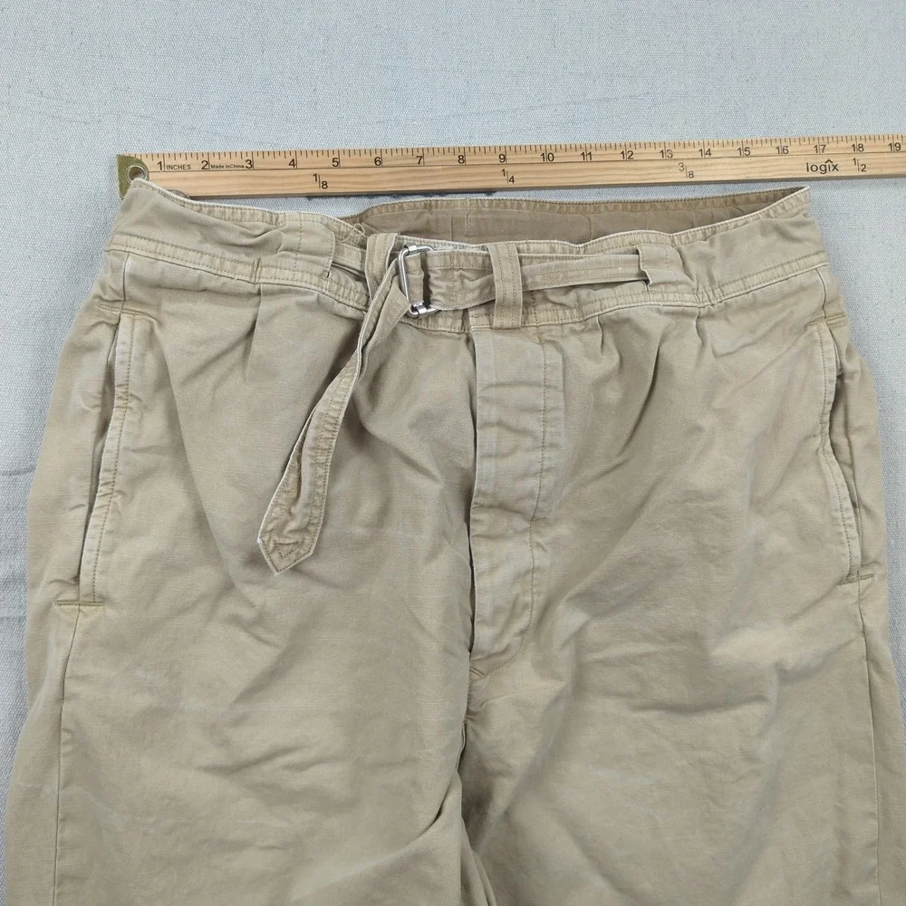 Polo Ralph Lauren Pants Mens 32x30 Khaki Belted Casual Preppy Outdoor‎